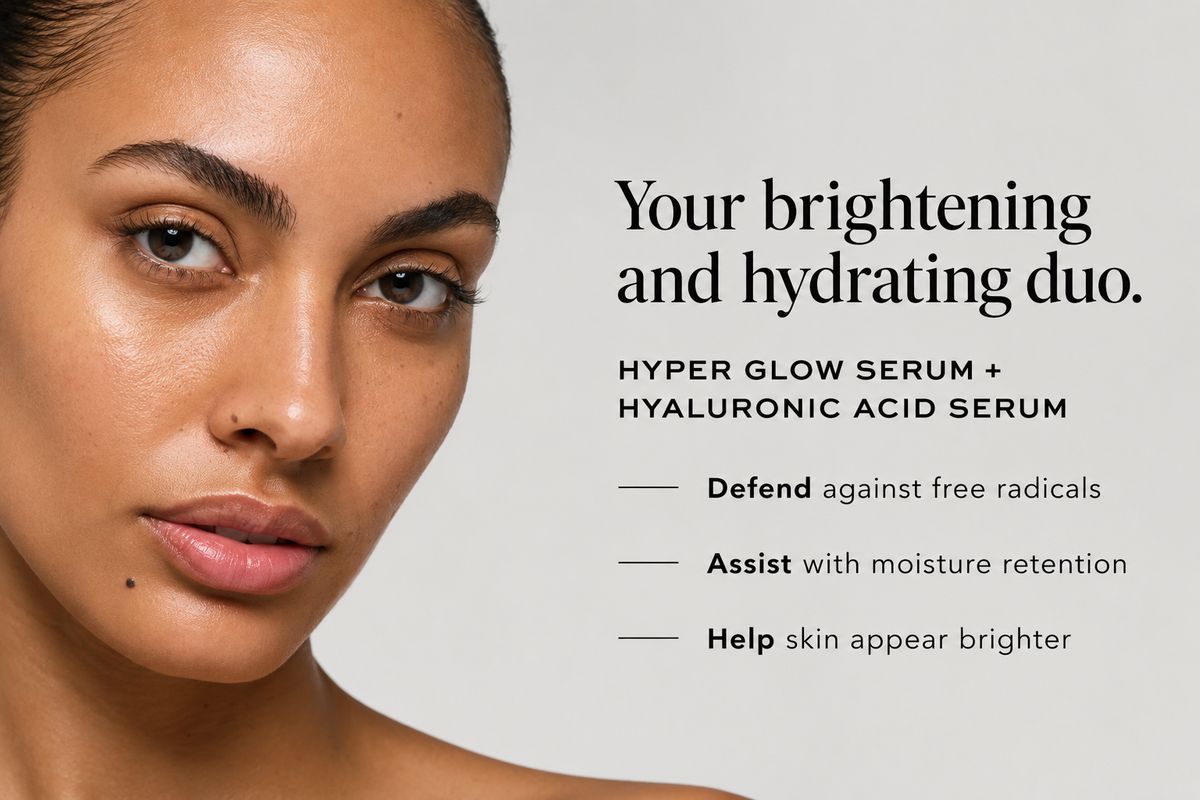 DIME Beauty Serum Set – Vitamin C & Hyaluronic Acid Face Serums, 2 x 30ml