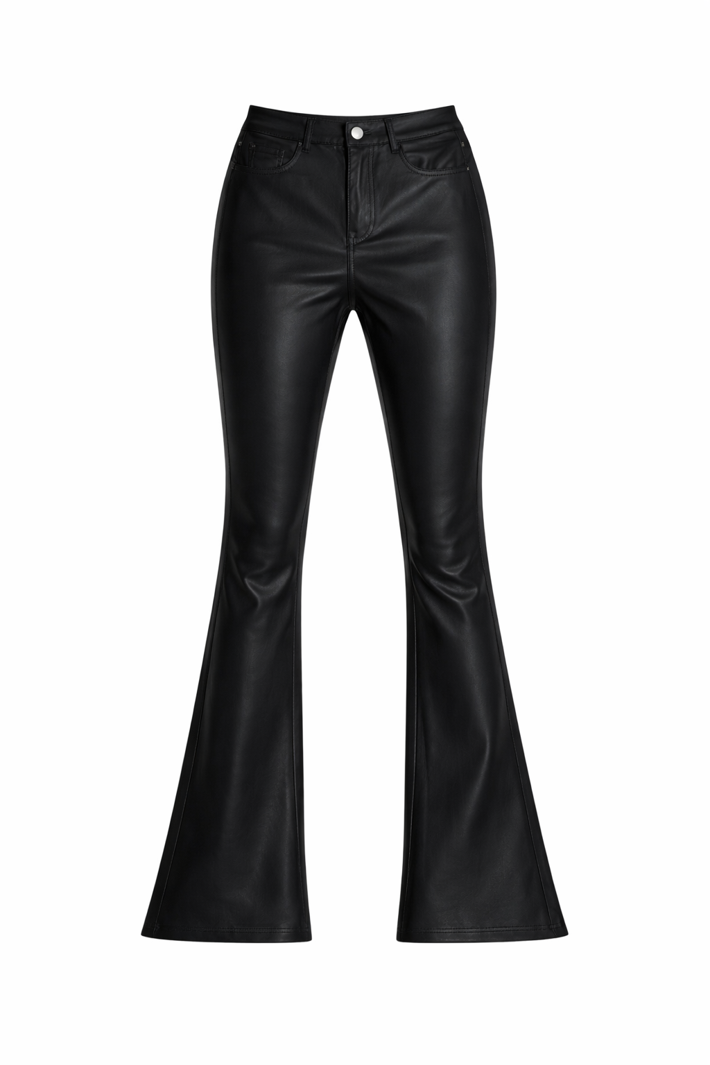Women’s Faux Leather Flare Pants – High Waist Bootcut Party Trousers - UltraChic