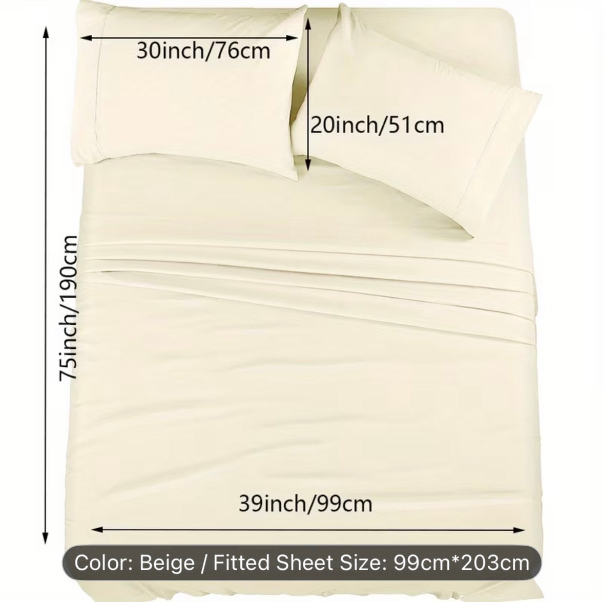 Queen Size 4-Piece Sheet Set – Breathable Cooling Bed Sheets, Hotel Quality Ultra-Soft Wrinkle-Free Bedding
