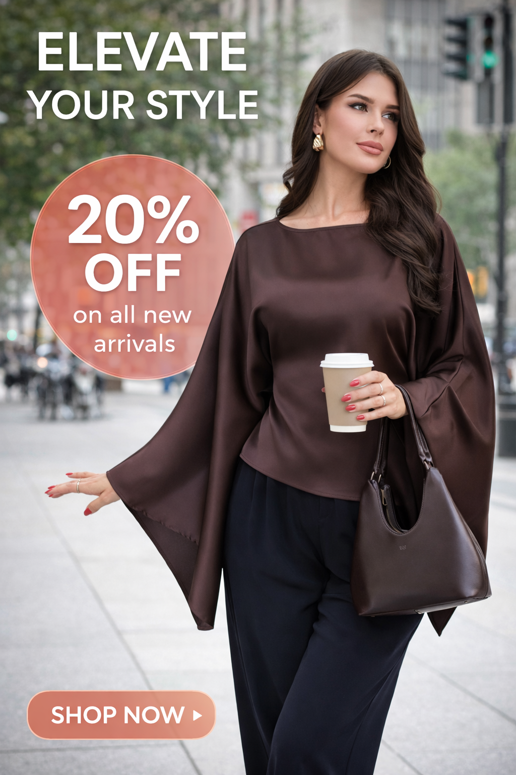 Women’s Tie-Waist Batwing Blouse – Elegant Irregular Hem Autumn Winter Office Top - UltraChic