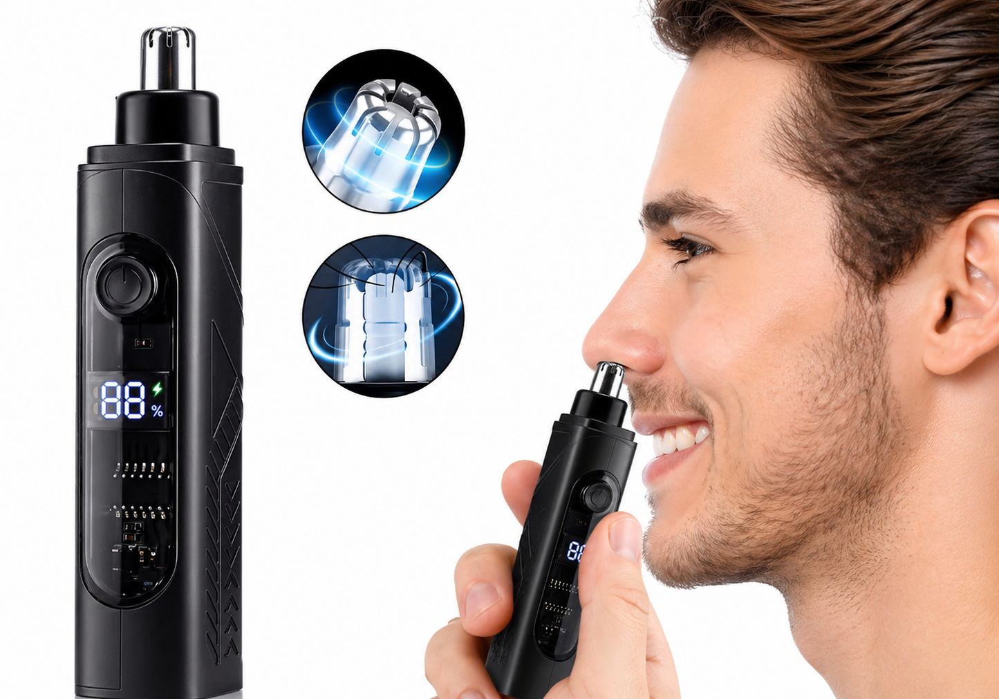 Nose Hair Trimmer Rechargeable Precision Grooming Clean Polished Look Instantly All Season Men - UltraChic