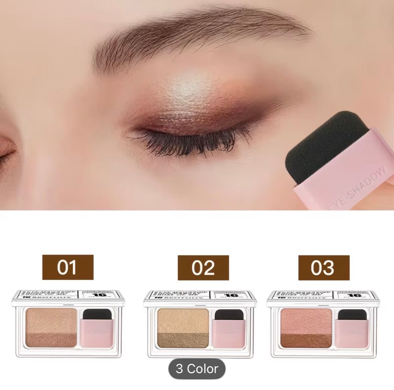 Womens Shimmery Dual Tone Eyeshadow Palette Long Lasting Waterproof Easy Blend Makeup for Party Glam Look 💖