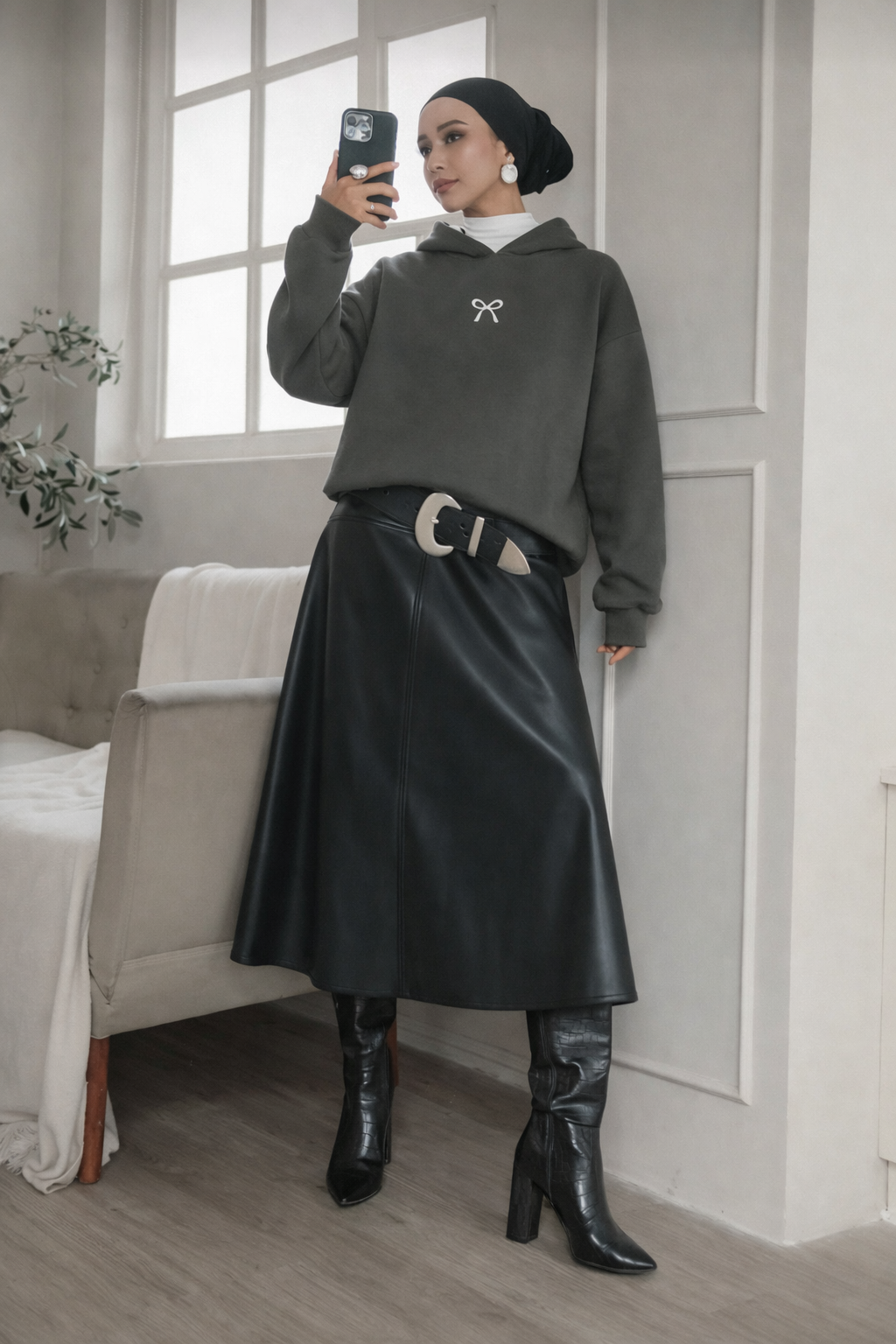 Women’s Thermal Lined Hoodie – Soft Warm Fall Winter Essential Sweatshirt