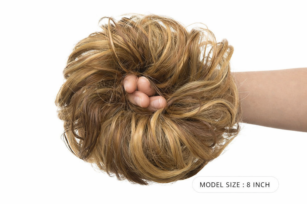 Messy Bun Hair Piece Scrunchie – Wavy Curly Synthetic Chignon Ponytail Thick Updo Hair Extension for Women - UltraChic