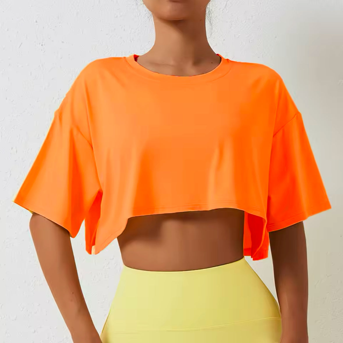 Women’s Cotton Short Sleeve Crop Top – Perfect for Running, Yoga & Gym Workouts with Comfortable Loose Fit