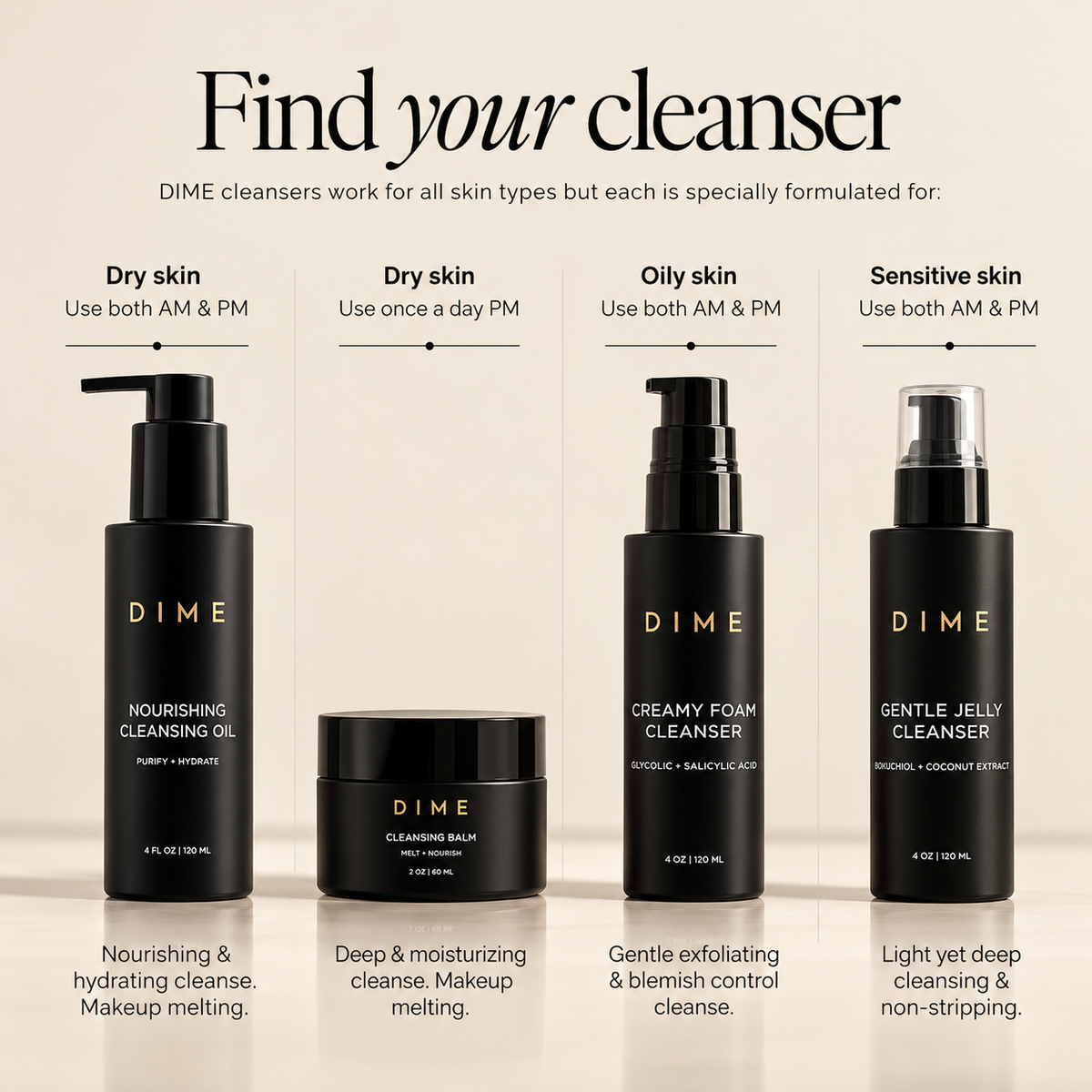 DIME Beauty Nourishing Cleansing Oil – Makeup Remover & Hydrating Facial Cleanser, 120 ml