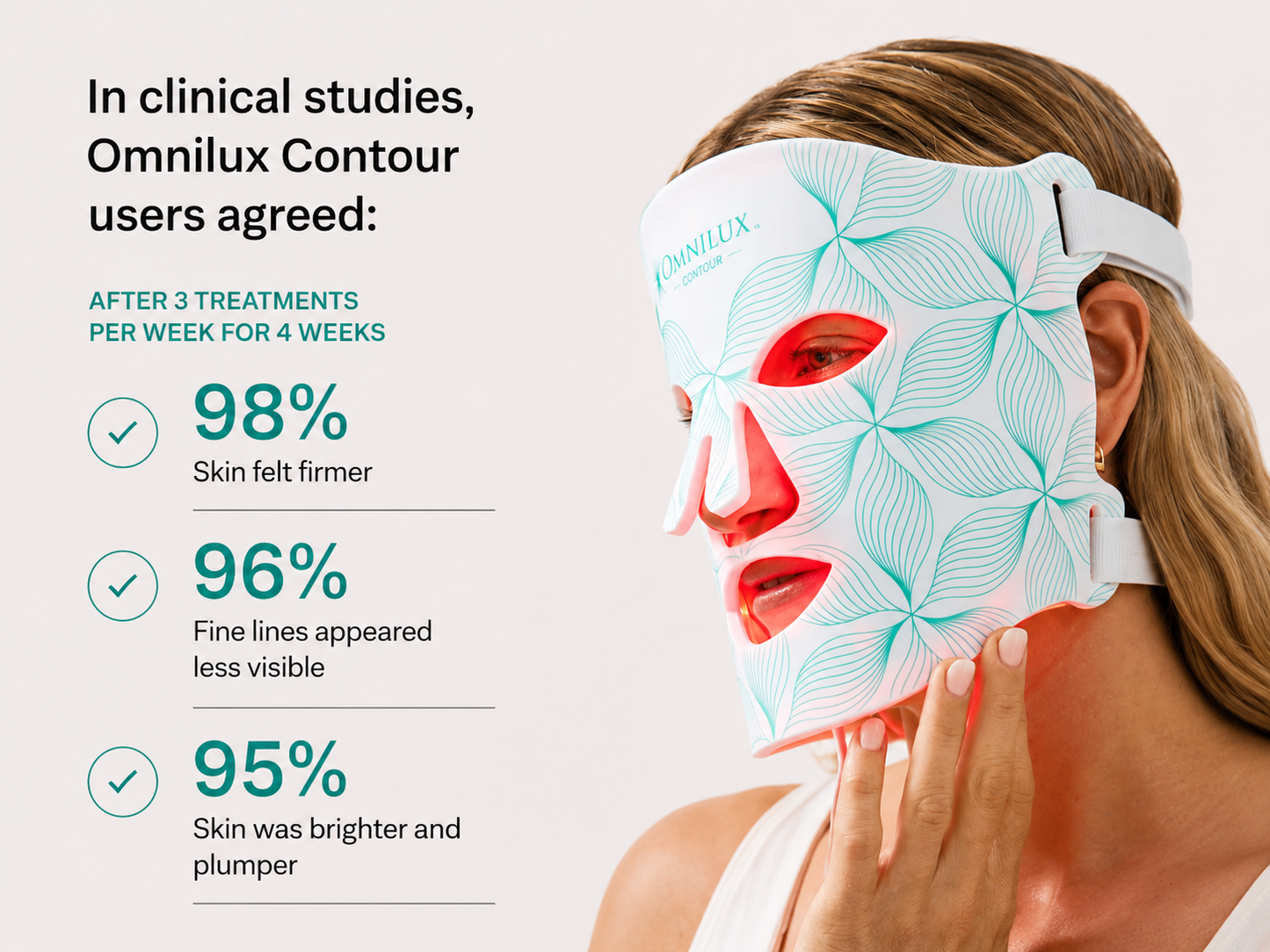 Omnilux Contour Face LED Mask – Red Light Therapy Anti-Aging Skincare Device for Wrinkles & Glowing Skin