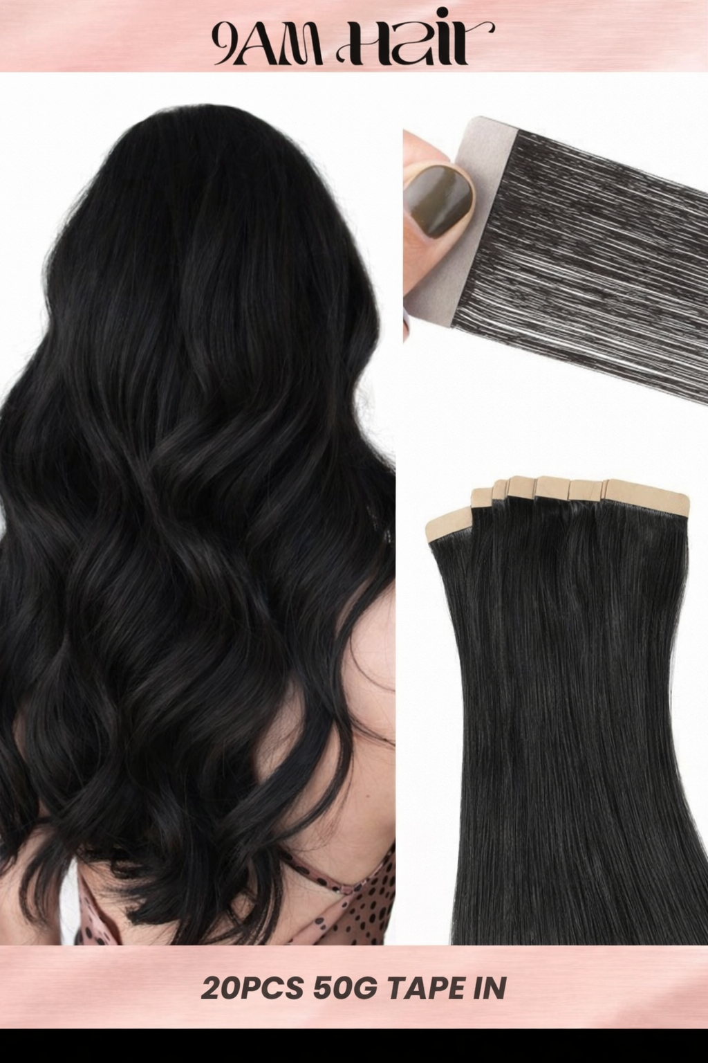 Tape In Human Hair Extensions Remy Straight – Invisible Seamless PU Tape Hair Extensions for Women Salon Quality