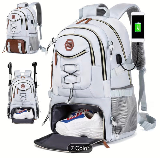40L Large Travel Backpack for Men – Heavy Duty Hiking Backpack with Laptop Compartment & Shoe Storage - UltraChic
