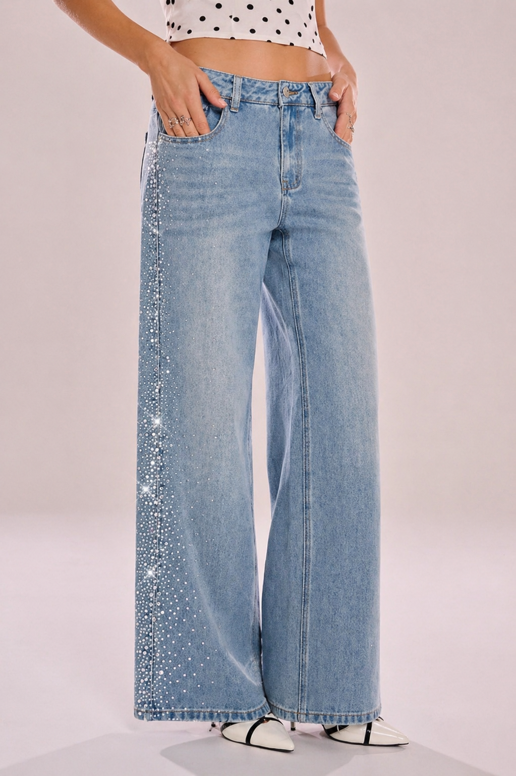 Low Rise Baggy Wide Leg Jeans Relaxed Fit Streetwear Look Fall Winter Women