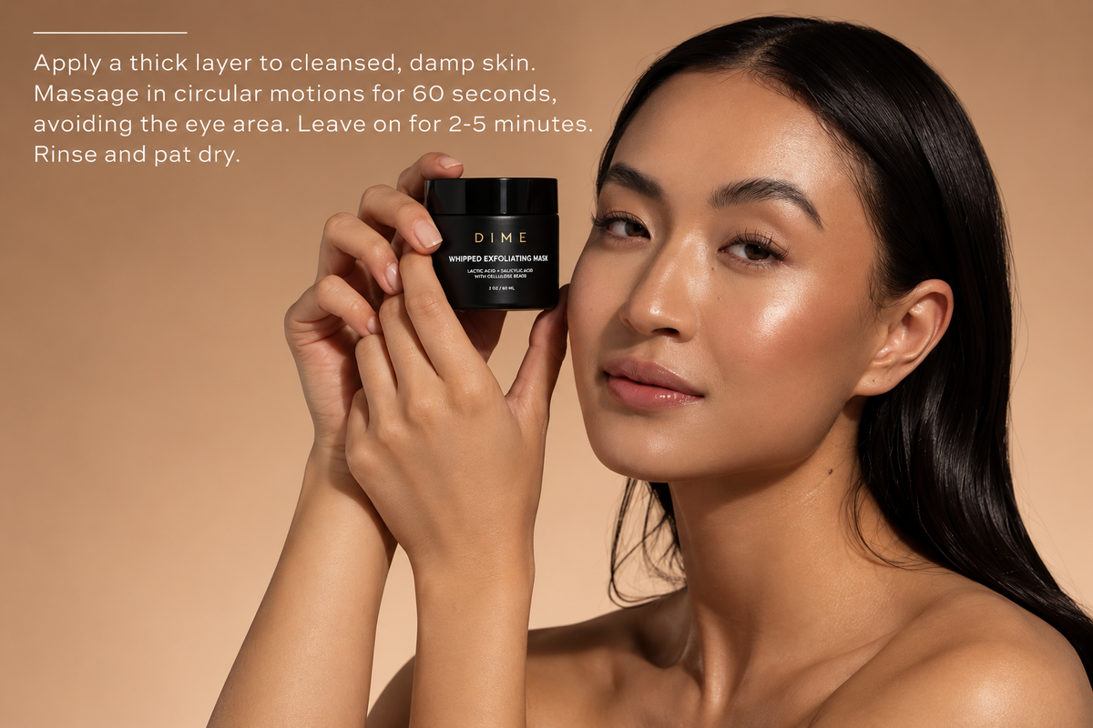 DIME Beauty Whipped Exfoliating Mask – Lactic Acid & Salicylic Acid Face Scrub, 60 ml