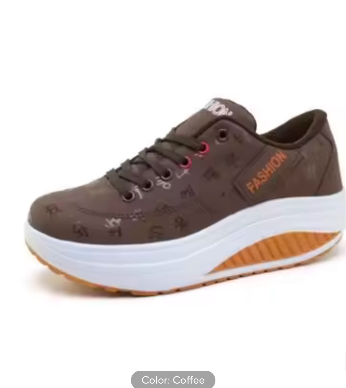 Ladies Casual Sports Shoes | Breathable Comfortable Lace-up Sneakers with Wedge Heel & Thick Sole