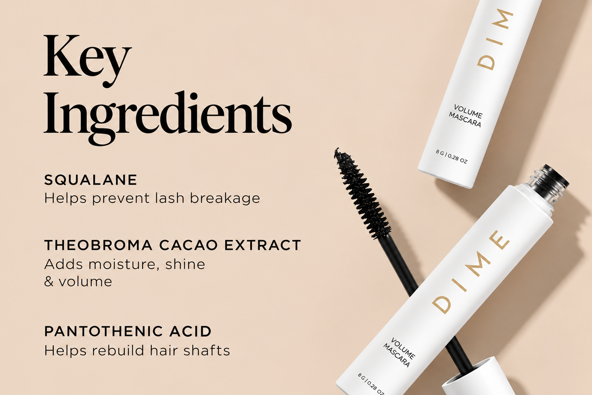 DIME Beauty Volume Mascara – Black Volumizing & Lengthening Mascara, 8 g