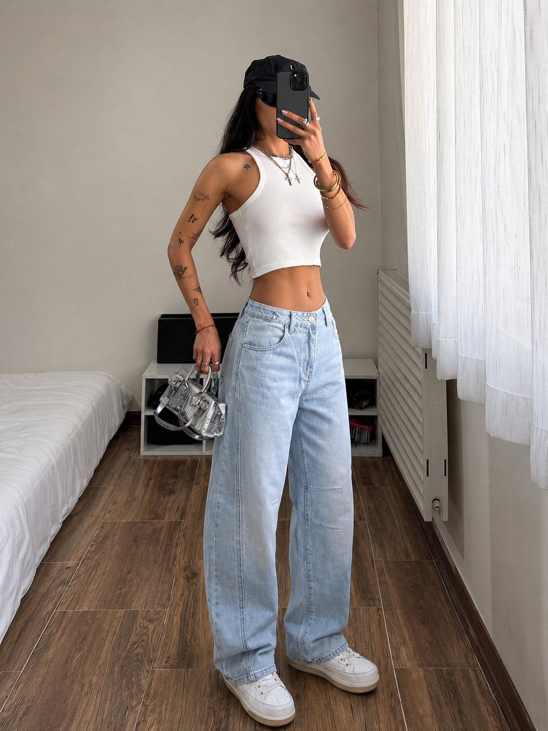 Baggy Wide Leg Jeans High Waist Loose Fit Street Style Effortless Cool Look All Season Women