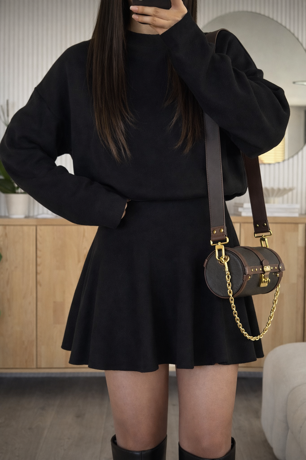 Women’s Knit Sweater Dress – Elegant Winter Commuting Mini Dress - UltraChic