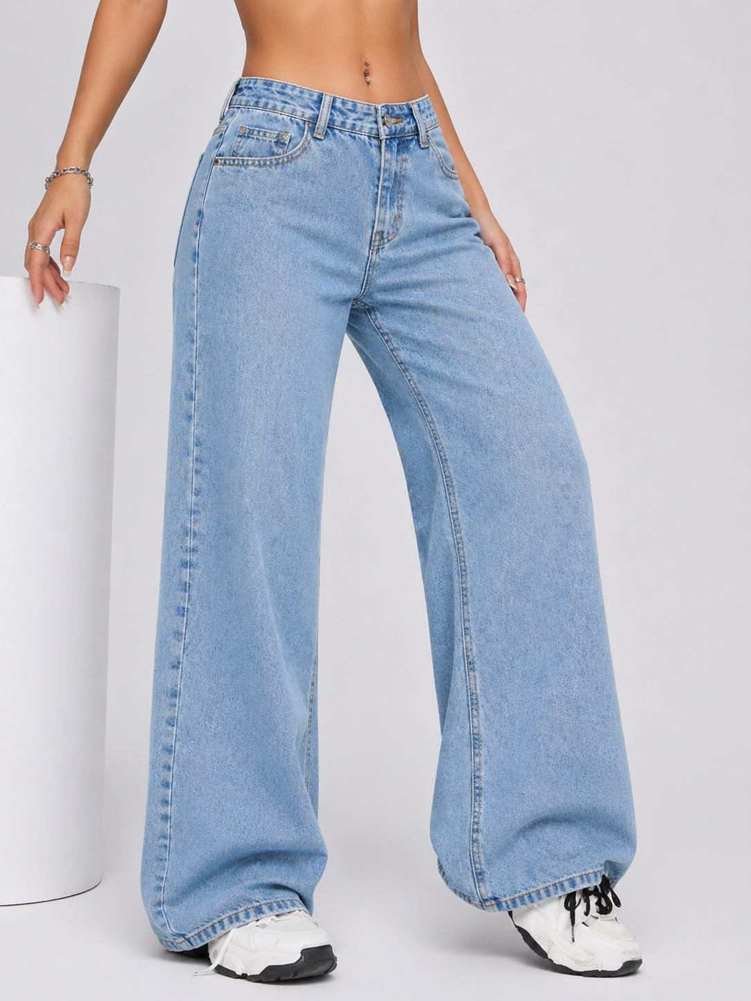 Wide Leg Jeans Relaxed Fit Effortless Chic Look All Season Women