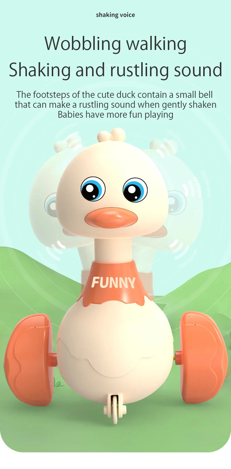 Baby Toy Duck Swing – Cartoon Press & Glide Inertia Car Toy for Early Education & Fun for Toddlers! - UltraChic
