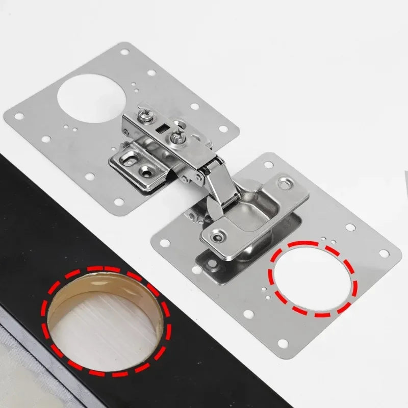 Cabinet Hinge Repair Plate Kit Kitchen Cupboard Door Hinge - UltraChic