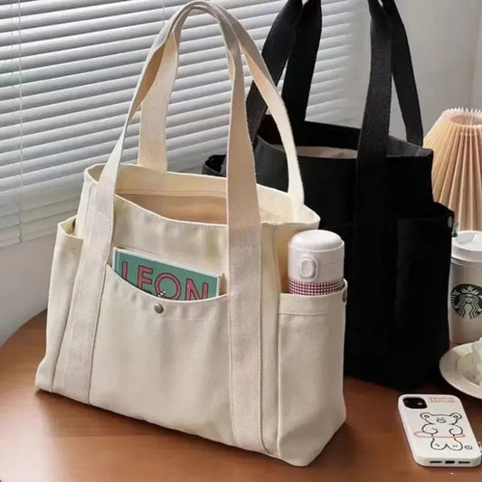 "Canvas Tote Bag – Large Capacity Unisex Bag for Work, Leisure & Everyday Use!"
