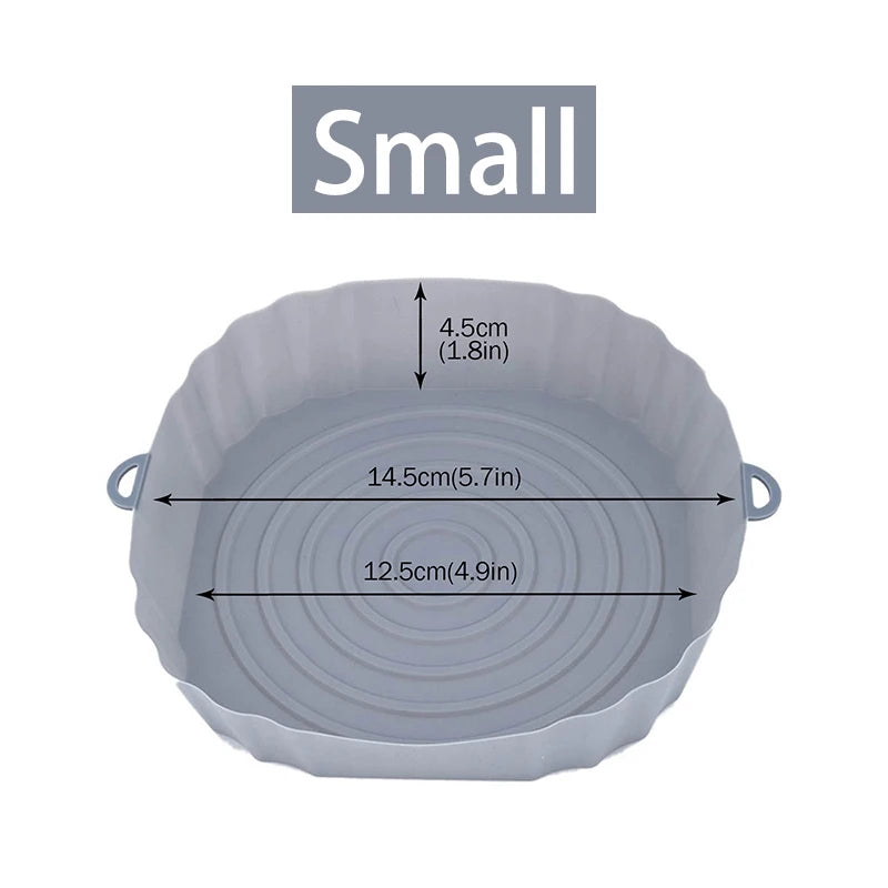 1/2/3PCS Reusable Air Fryer Silicone Pot Oven Baking Tray Airfryer Silicone Basket Pizza Fried Chicken Grill Pan Mat for Kitchen - UltraChic