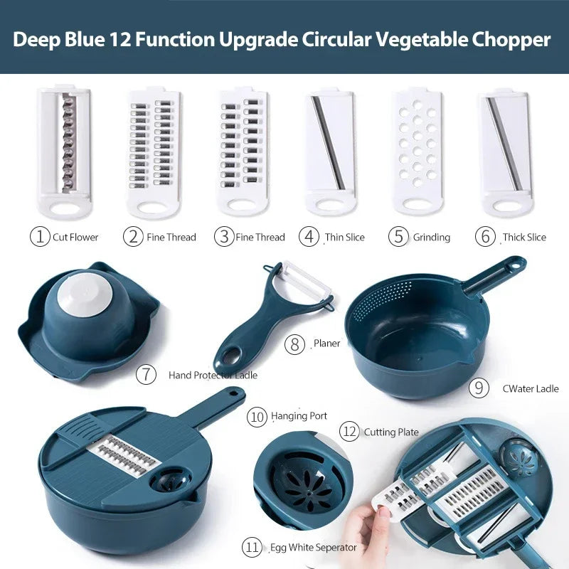 1Pc Green/Blue/Pink Kitchen Multifunctional Salad Utensils Vegetable Chopper Carrot Potato Manual Shredder Cook Vegetable Tools