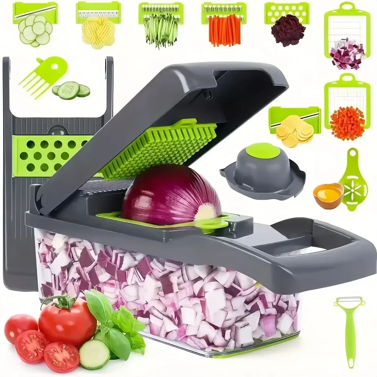 14/16 in 1 Multifunctional Vegetable Chopper Handle Food Grate Food Chopper Vegetable Slicer Dicer Cut Kitchen Items cocina - UltraChic