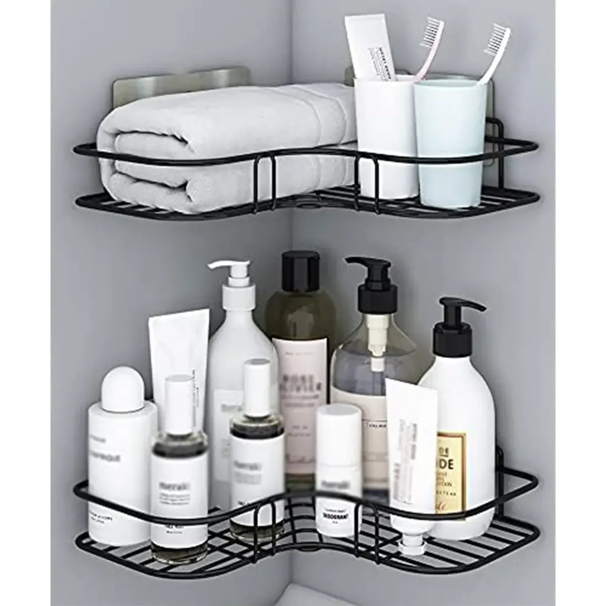 1PC No-Drill Wall Mounted Triangle Bathroom Shelf – Space-Saving Storage Organizer - UltraChic