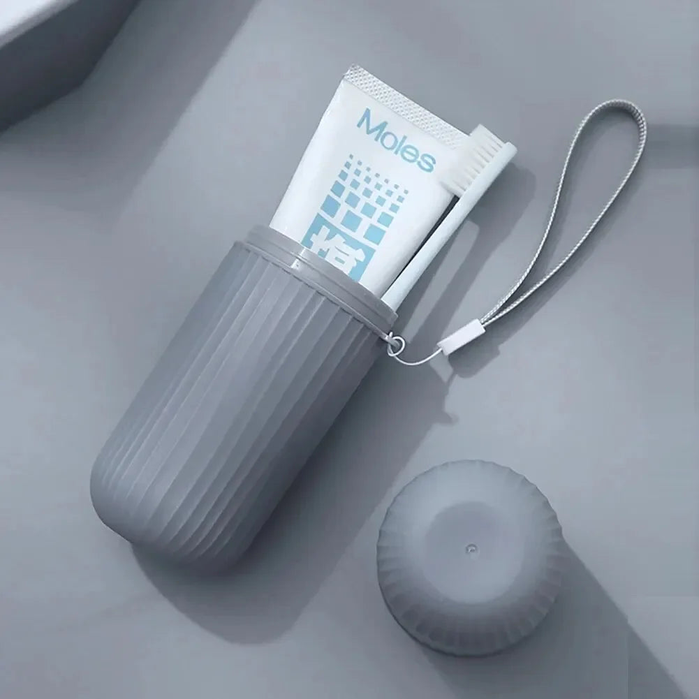 1PC Portable Toothbrush Cup – Travel Toothpaste Holder & Bathroom Storage Case Organizer - UltraChic