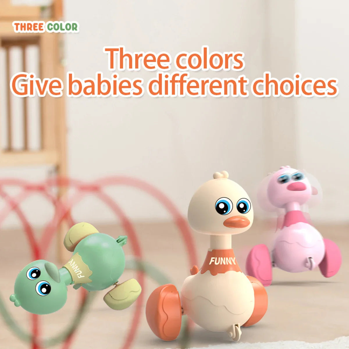 Baby Toy Duck Swing – Cartoon Press & Glide Inertia Car Toy for Early Education & Fun for Toddlers! - UltraChic