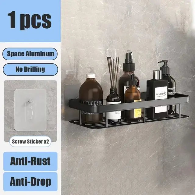 No Drill Wall-Mounted Bathroom Shelf – Easy Installation, Space-Saving Storage - UltraChic
