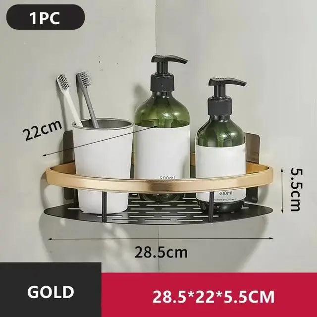 No Drill Wall-Mounted Bathroom Shelf – Easy Installation, Space-Saving Storage - UltraChic