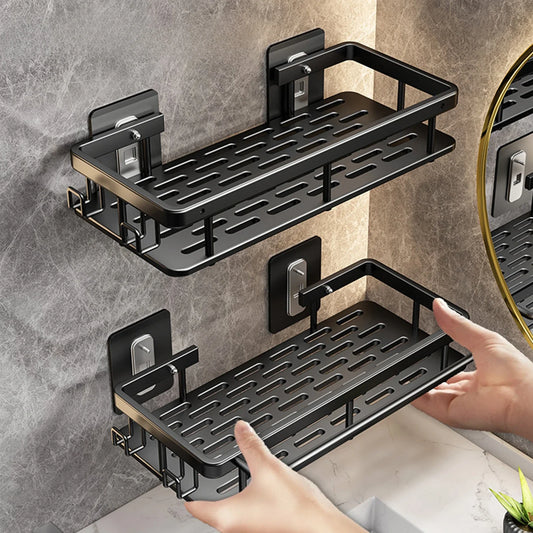No Drill Wall-Mounted Bathroom Shelf – Easy Installation, Space-Saving Storage - UltraChic