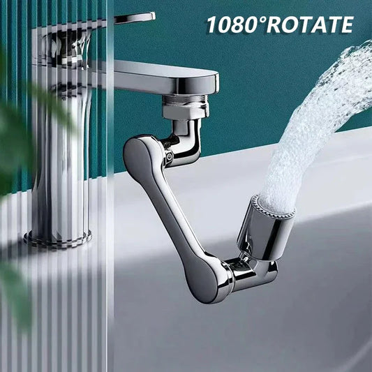 1080° Rotatable Extension Faucet Sprayer Head – 2 Spray Modes Universal Bathroom Tap Adapter Aerator