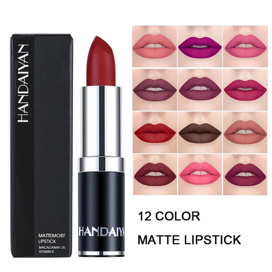 12-Color Matte Lipstick Set – Long-Lasting, High-Pigment Lip Colors for All-Day Glam