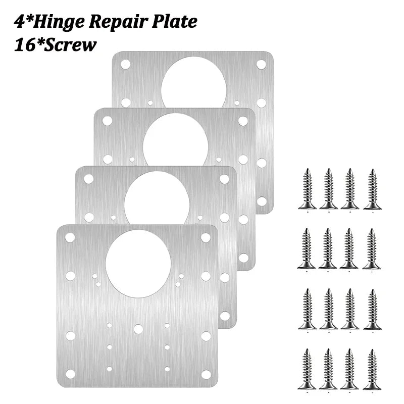 Cabinet Hinge Repair Plate Kit Kitchen Cupboard Door Hinge - UltraChic