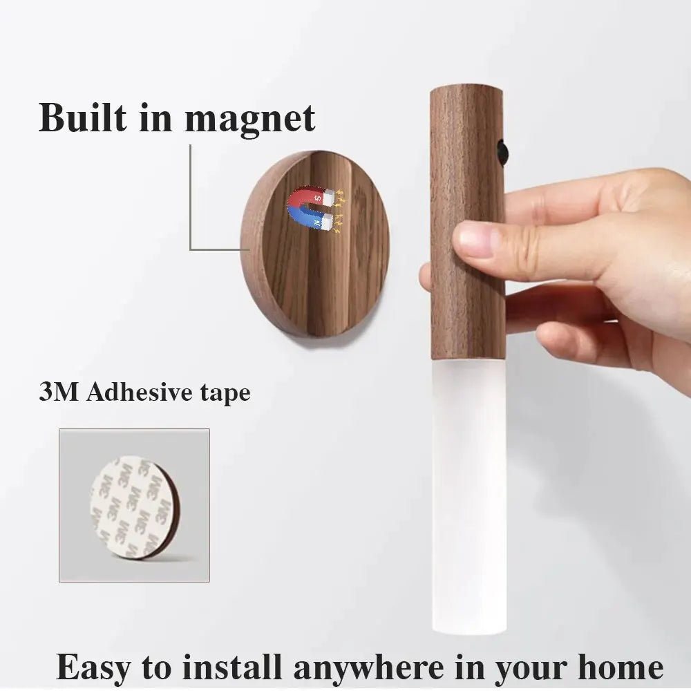 LED Night Light Magnetic Wall Lamp – Smart, Portable Lighting for Bedroom, Kitchen, Cabinet, and Staircase