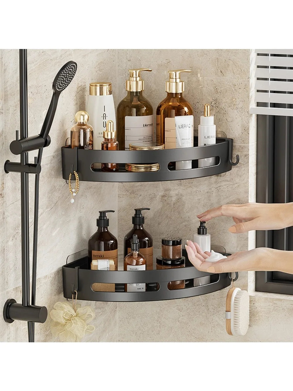 3/2/1 PCS No Punching Required Bathroom Shampoo Holder – Wall-Mounted Storage Organizer - UltraChic