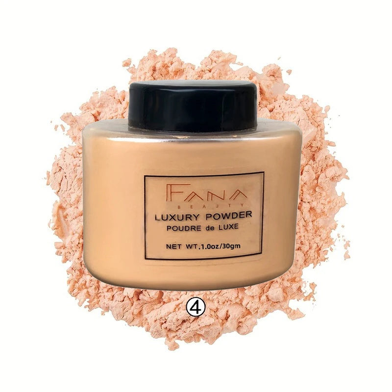 4-Color Luxury Loose Powder – Oil-Control Foundation for a Flawless, Matte Finish – Perfect for Long-Lasting Makeup