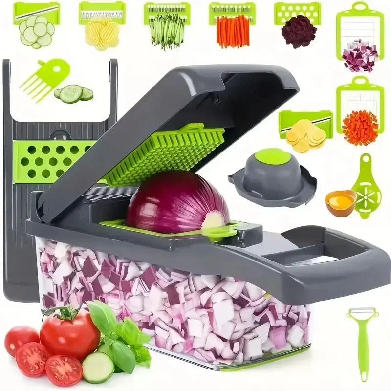 14/16 in 1 Multifunctional Vegetable Chopper Handle Food Grate Food Chopper Vegetable Slicer Dicer Cut Kitchen Items cocina - UltraChic