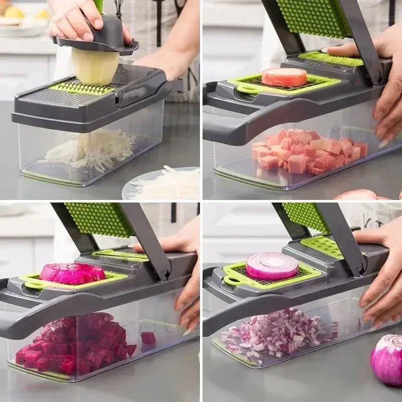 14/16 in 1 Multifunctional Vegetable Chopper Handle Food Grate Food Chopper Vegetable Slicer Dicer Cut Kitchen Items cocina - UltraChic
