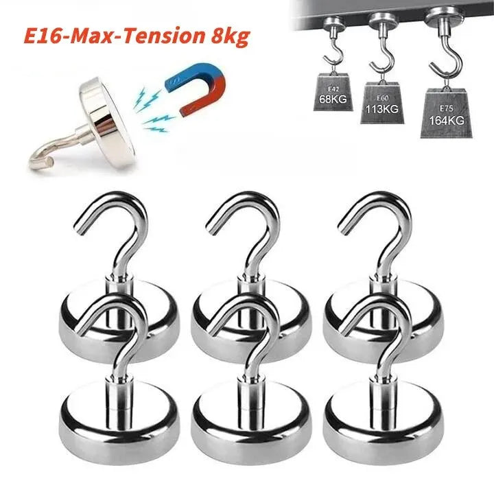 10PCS Strong Magnet Hooks Multi-Purpose Storage Hooks Home Kitchen Bar Storage Hooks Key Storage Hooks Bathroom Hangers - UltraChic
