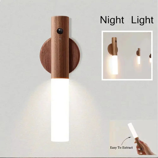 LED Night Light Magnetic Wall Lamp – Smart, Portable Lighting for Bedroom, Kitchen, Cabinet, and Staircase