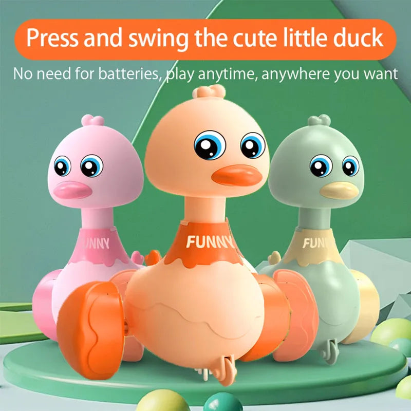 Baby Toy Duck Swing – Cartoon Press & Glide Inertia Car Toy for Early Education & Fun for Toddlers! - UltraChic