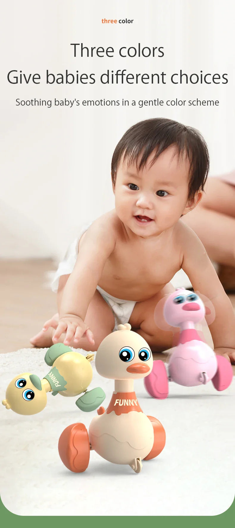 Baby Toy Duck Swing – Cartoon Press & Glide Inertia Car Toy for Early Education & Fun for Toddlers! - UltraChic
