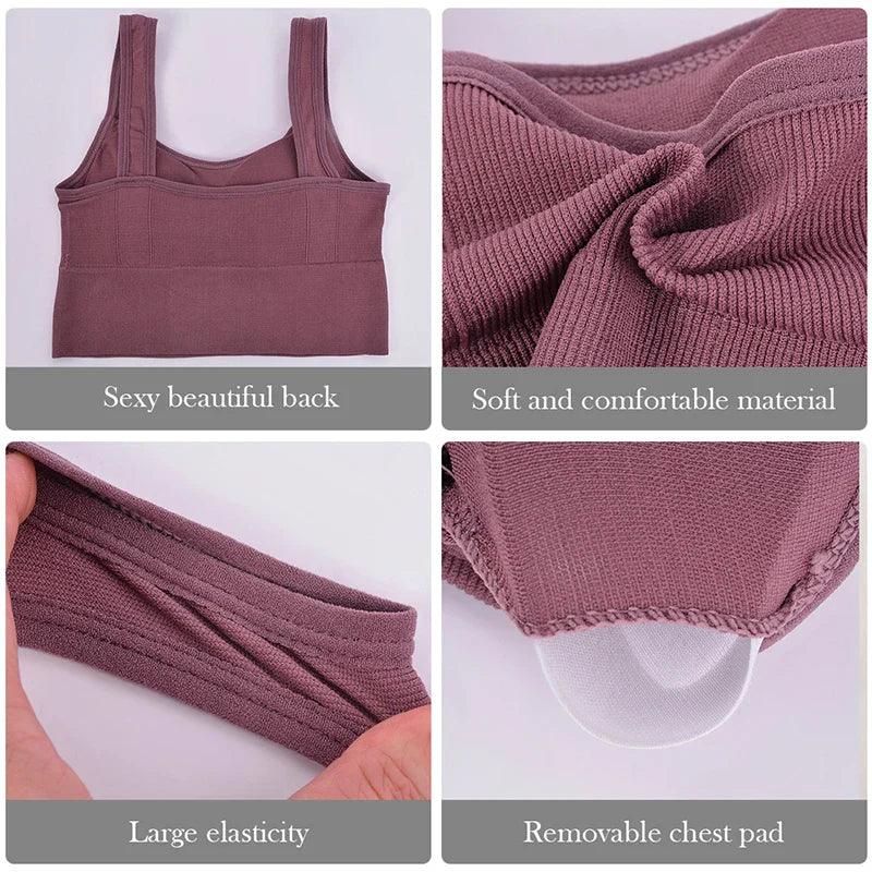 Breathable Sports Bra Anti-Sweat Fitness Top Women Seamless Yoga Bra Shockproof Crop Top Push Up Sport Bra Gym Workout Top - UltraChic