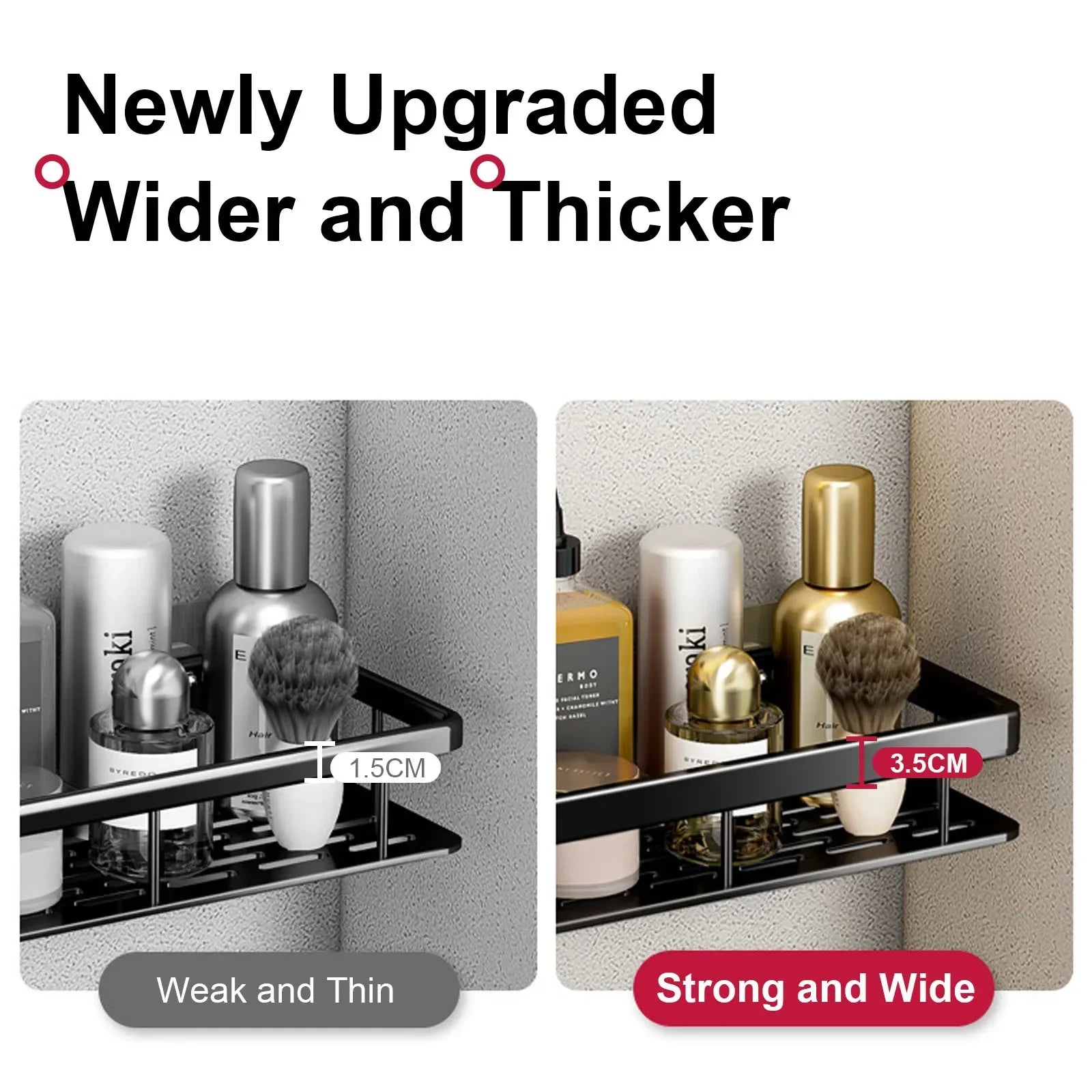 No Drill Wall-Mounted Bathroom Shelf – Easy Installation, Space-Saving Storage - UltraChic