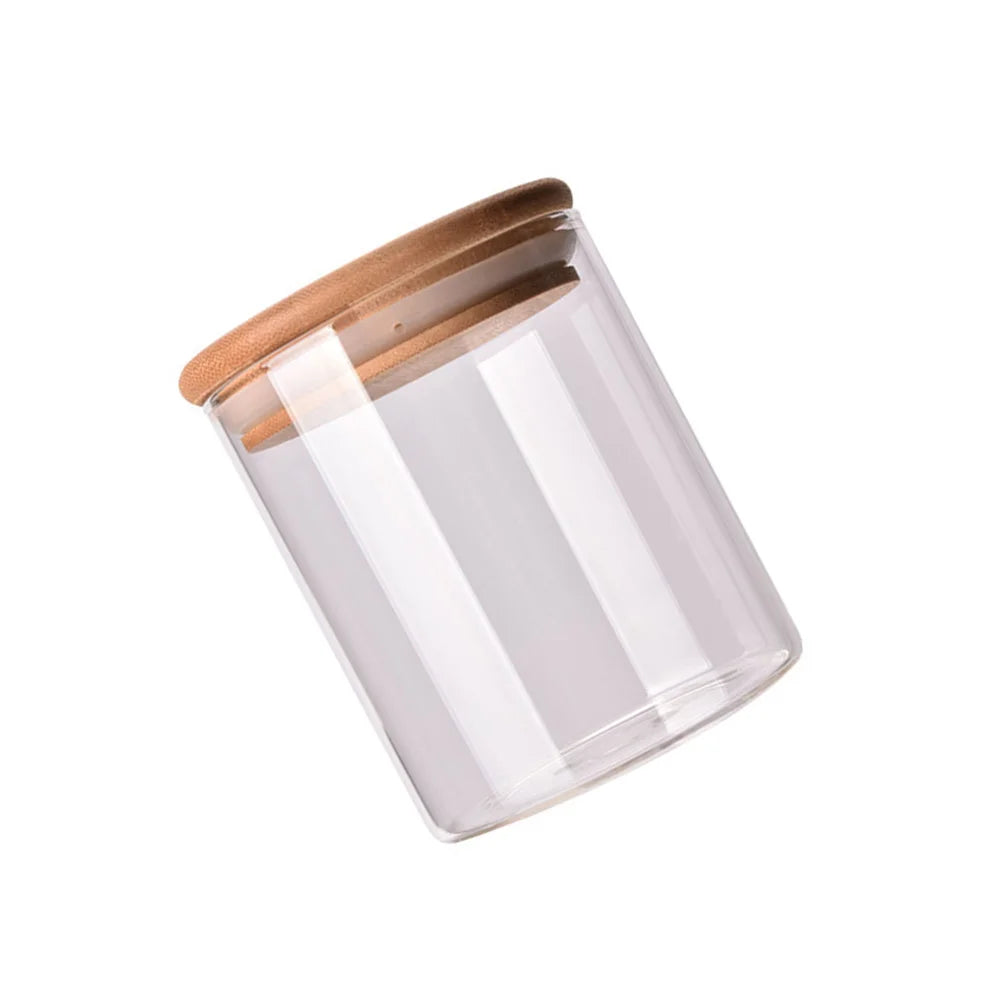 Clear Glass Food Storage Jar With Airtight Bamboo Lid - UltraChic