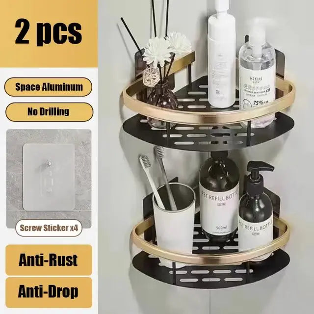 No Drill Wall-Mounted Bathroom Shelf – Easy Installation, Space-Saving Storage - UltraChic
