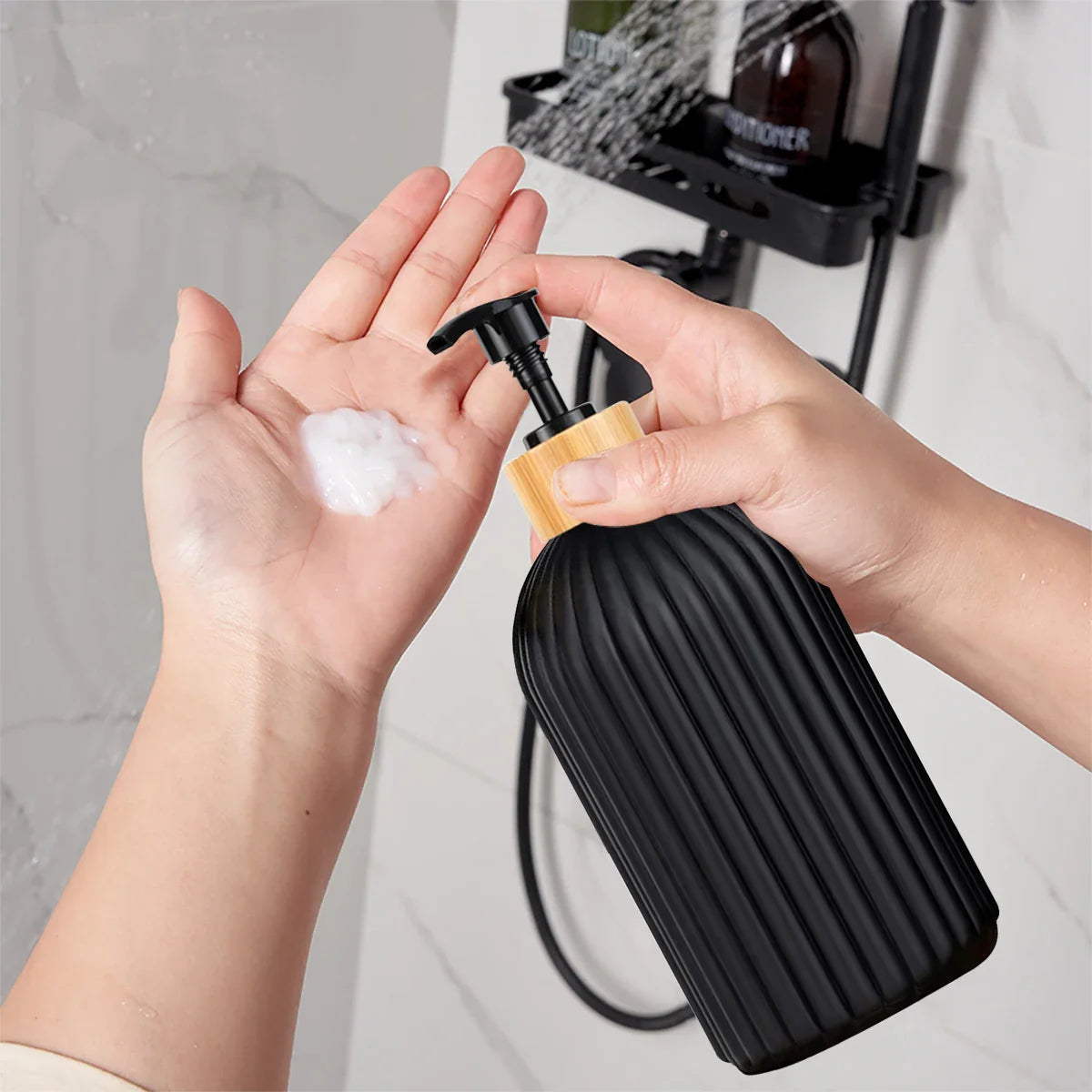 Bathroom Countertop Container – Refillable Hand Soap Dispenser for Modern Home - UltraChic