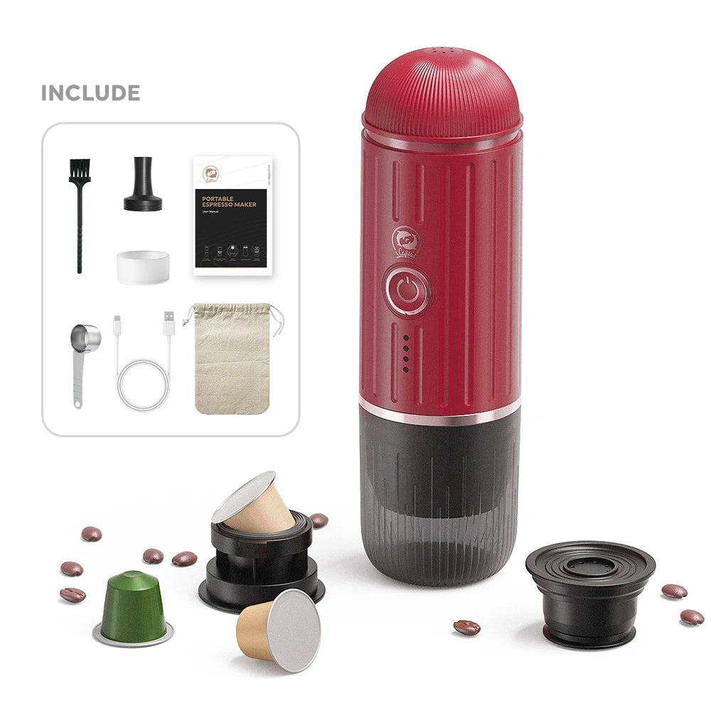 Compact Portable Espresso Maker with USB Charging - Perfect for Coffee Lovers On-the-Go, Compatible with Ground Coffee - UltraChic
